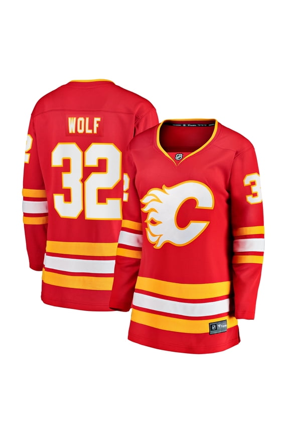 Women's Fanatics Dustin Wolf Red Calgary Flames Home Breakaway Jersey