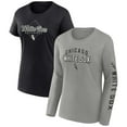 thumbnail image 1 of Women's Fanatics Gray/Black Chicago White Sox T-Shirt Combo Pack, 1 of 5
