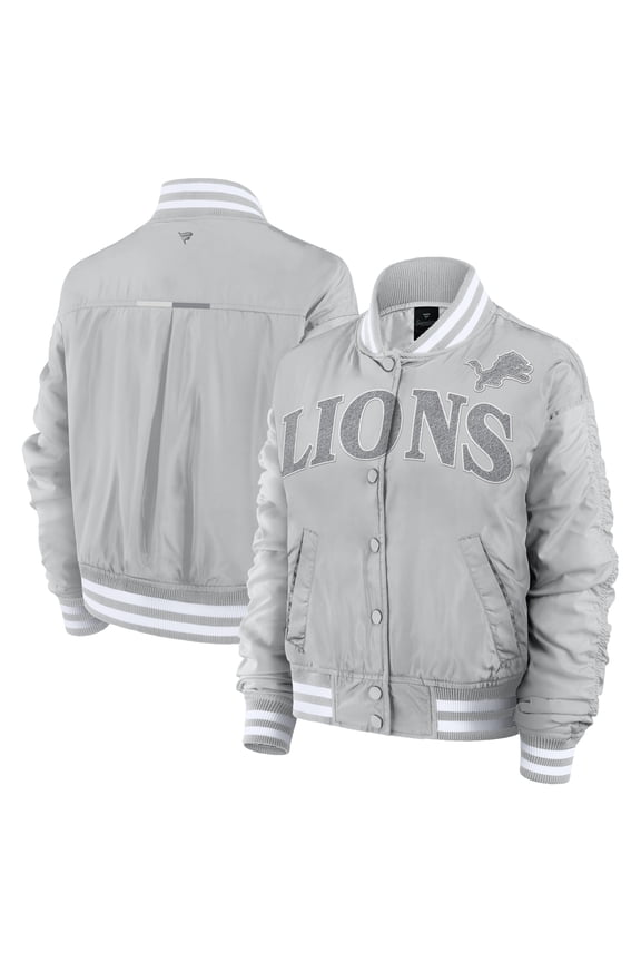 Women's Fanatics Gray Detroit Lions Elements Wave Full-Snap Jacket
