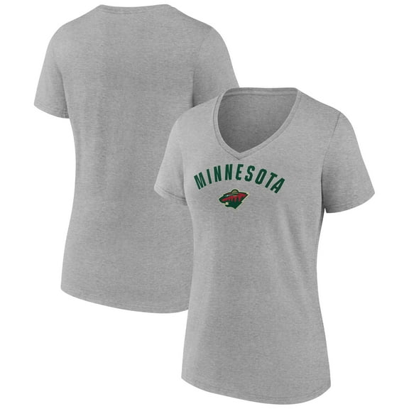 Women's Fanatics Gray Minnesota Wild V-Neck T-Shirt