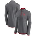 thumbnail image 1 of Women's Fanatics  Gray Oklahoma Sooners Corner Quarter-Zip Top, 1 of 3