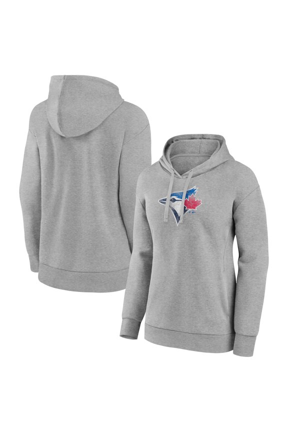 Women's Gray Toronto Blue Jays Distressed Team Pullover Hoodie