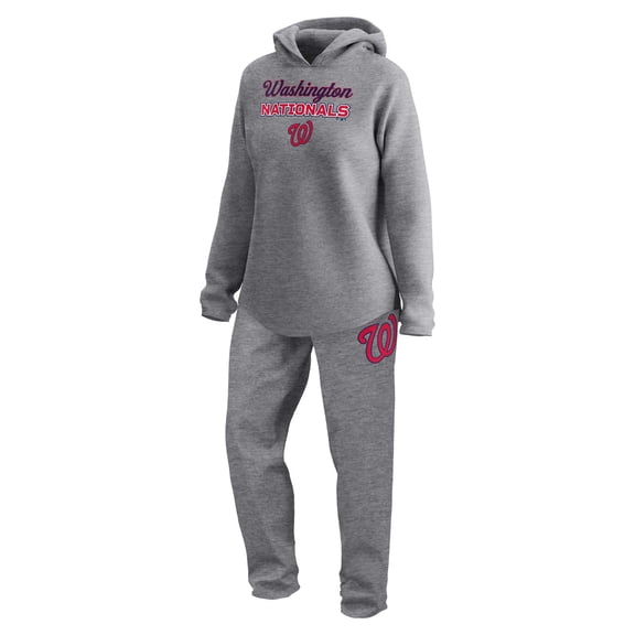 Women's Fanatics  Gray Washington Nationals Legacy Pullover Sweatshirt & Sweatpants Set
