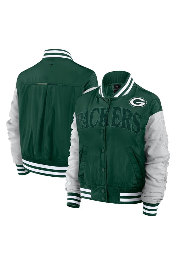 Women's Fanatics Green Green Bay Packers Elements Wave Full-Snap Jacket
