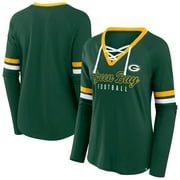売れ筋商品|||ファナティクス カットソー トップス レディース Women's Green Green Bay Packers Bling Athena Jersey Style Lace-up T-Shirt Green Women-s-Fanatics-Green-Green-