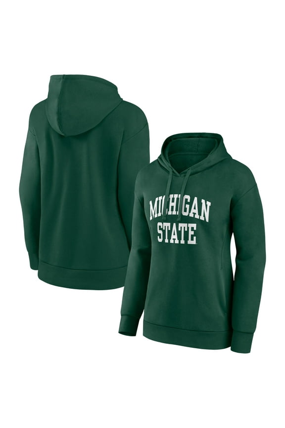 Women's Fanatics Green Michigan State Spartans Basic Arch Pullover Hoodie