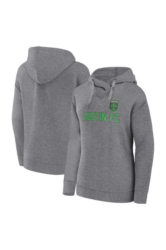 Women's Fanatics Heather Gray Austin FC Script Pullover Hoodie