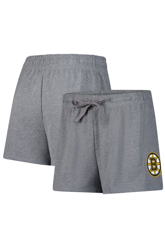 Women's Fanatics Heather Gray Boston Bruins Logo Shorts