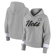 Womens Fanatics Heather Gray Brooklyn Nets Halftime Pullover Hoodie