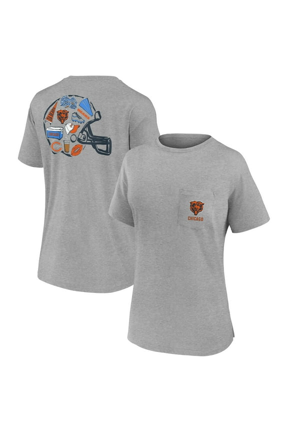 Women's Fanatics Heather Gray Chicago Bears Southern Prep Short Sleeve T-Shirt