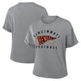 thumbnail image 1 of Women's Fanatics Heather Gray Cincinnati Bengals Pennant Wave Tribute Tri-Blend Boxy T-Shirt, 1 of 3