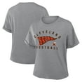 thumbnail image 1 of Women's Fanatics Heather Gray Cleveland Browns Pennant Wave Tribute Tri-Blend Boxy T-Shirt, 1 of 3