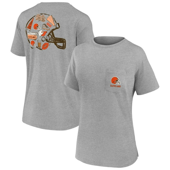 Women's Fanatics Heather Gray Cleveland Browns Southern Prep Short Sleeve T-Shirt