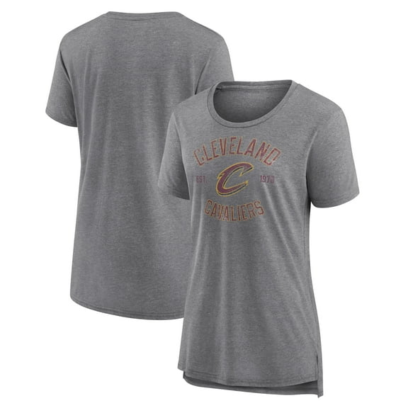 Women's Heather Gray Cleveland Cavaliers Heritage Tri-Blend T-Shirt