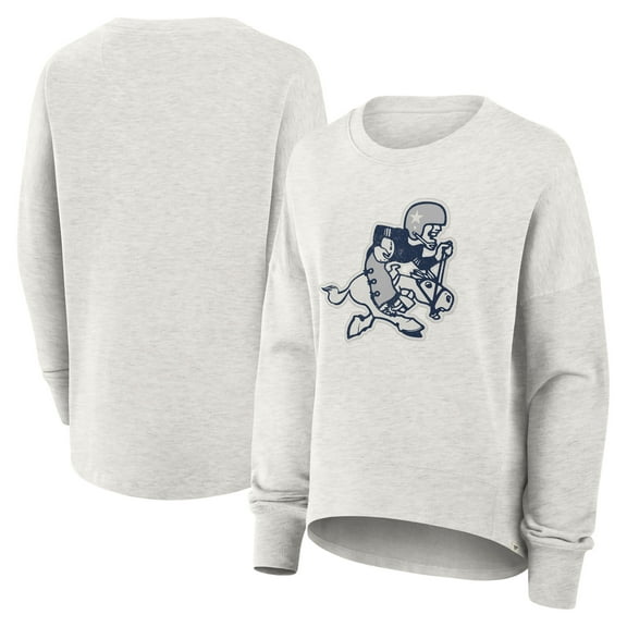 Women's Fanatics Heather Gray Dallas Cowboys Oversized Hometown Pullover Sweatshirt