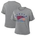 thumbnail image 1 of Women's Fanatics Heather Gray Denver Broncos Pennant Wave Tribute Tri-Blend Boxy T-Shirt, 1 of 3