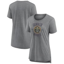 Women's Heather Gray Denver Nuggets Heritage Tri-Blend T-Shirt