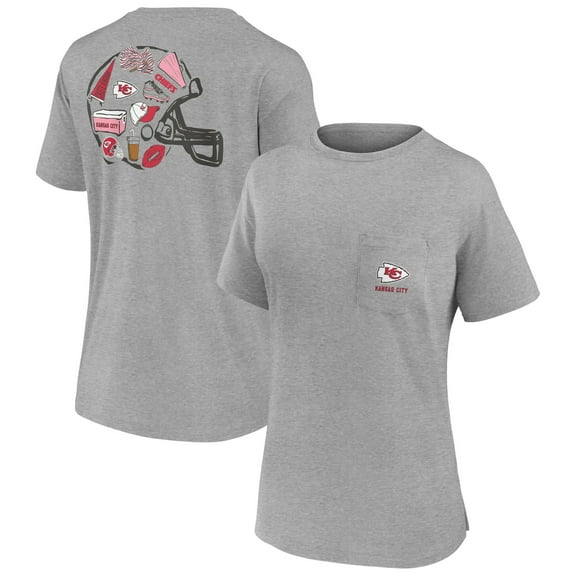 Women's Fanatics Heather Gray Kansas City Chiefs Southern Prep Short Sleeve T-Shirt