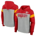 thumbnail image 1 of Women's Fanatics Heather Gray/Red Kansas City Chiefs Bold Play Call Pullover Hoodie, 1 of 3