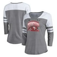 thumbnail image 1 of Women's Fanatics  Heather Gray San Francisco 49ers 2023 NFC Champions Hail Mary Tri-Blend 3/4-Sleeve V-Neck T-Shirt, 1 of 4