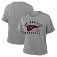 thumbnail image 1 of Women's Fanatics Heather Gray San Francisco 49ers Pennant Wave Tribute Tri-Blend Boxy T-Shirt, 1 of 3