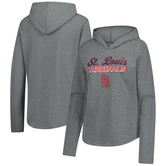 Women's-Fanatics  Heather Gray St. Louis Cardinals Fleece Pullover Hoodie