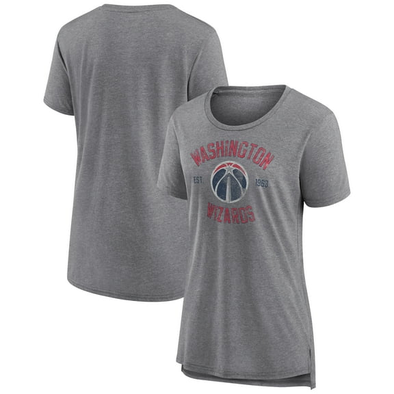 Women's Heather Gray Washington Wizards Heritage Tri-Blend T-Shirt