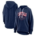 thumbnail image 1 of Women's Fanatics Heather Navy Washington Capitals Lux Lounge Helmet Arch Pullover Hoodie, 1 of 3
