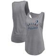 thumbnail image 1 of Women's Fanatics Heathered Gray Dallas Mavericks Quality Time Open Scoop Neck Tri-Blend Tank Top, 1 of 3