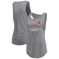 thumbnail image 1 of Women's Fanatics Heathered Gray Toronto Raptors Quality Time Open Scoop Neck Tri-Blend Tank Top, 1 of 3