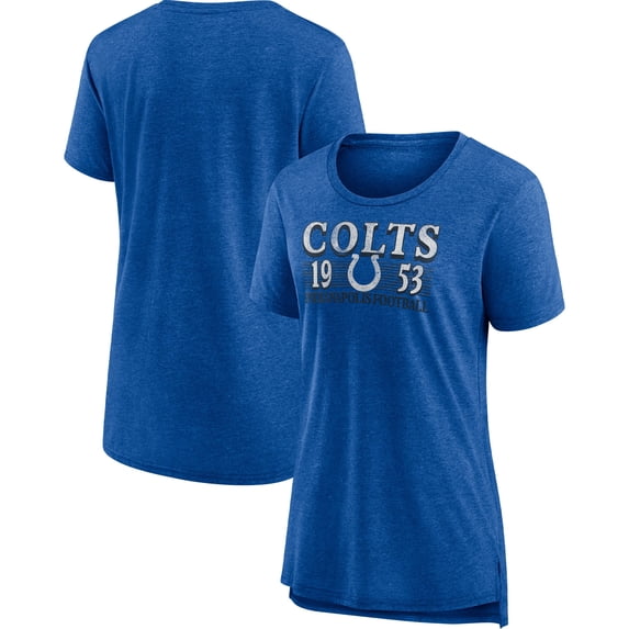 Women's Fanatics Heathered Royal Indianapolis Colts Neck And Neck Scoop Neck T-Shirt