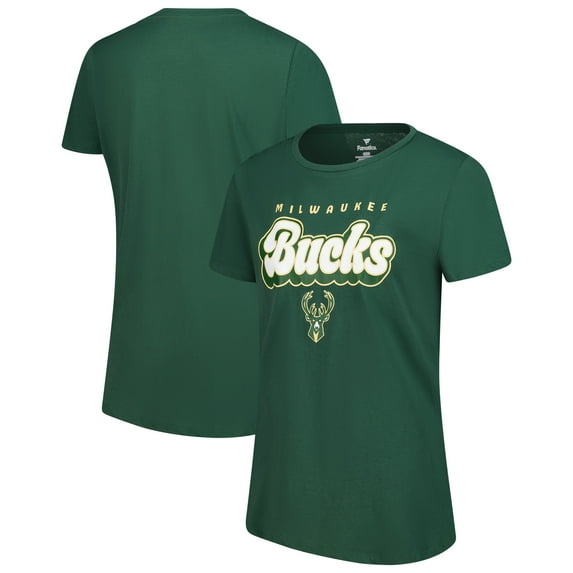Women's-Fanatics Hunter Green Milwaukee Bucks Top Baller T-Shirt
