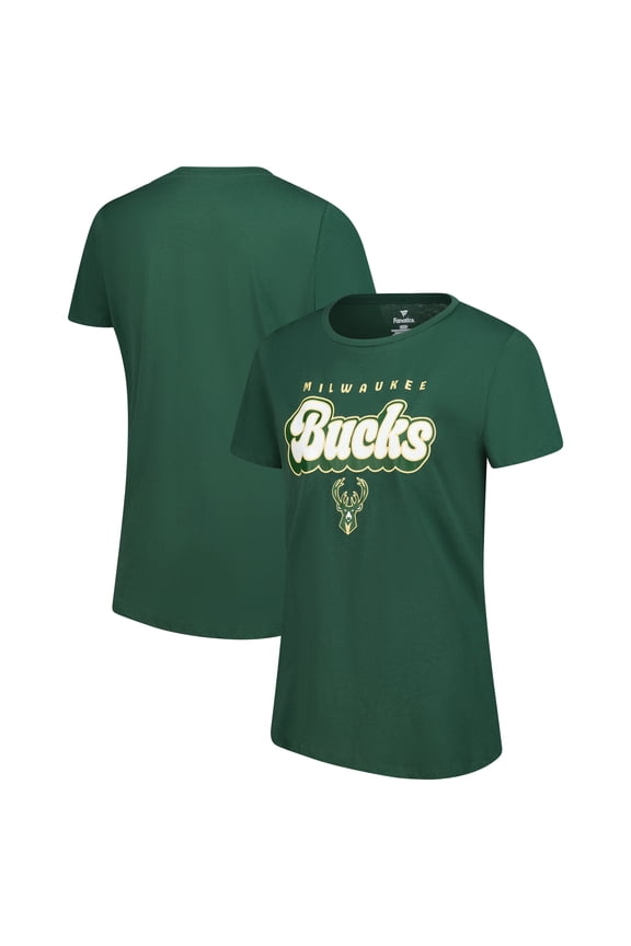 Women's-Fanatics Hunter Green Milwaukee Bucks Top Baller T-Shirt