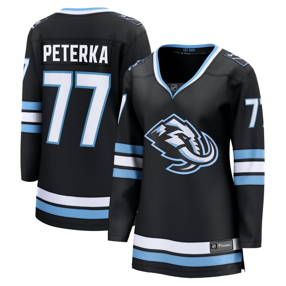 Women's Fanatics JJ Peterka Black Utah Mammoth Home Breakaway Jersey