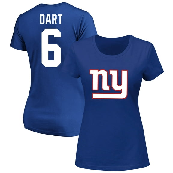 Women's Fanatics Jaxson Dart Royal New York Giants Plus Size Name & Number Scoop Neck T-Shirt