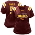 thumbnail image 1 of Women's Fanatics Jayden Daniels Burgundy Washington Commanders Plus Size Name & Number Raglan Lace V-Neck T-Shirt, 1 of 3