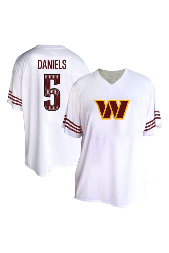 Women's Fanatics Jayden Daniels White Washington Commanders Plus Size Fashion Jersey