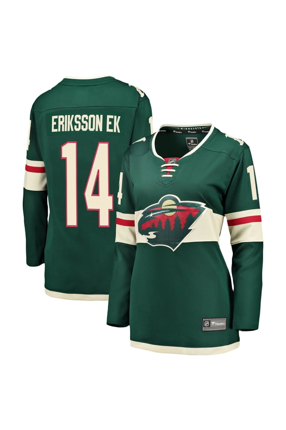 Women's Fanatics Joel Eriksson Ek Green Minnesota Wild Breakaway Player Jersey