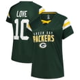 thumbnail image 1 of Women's Fanatics Jordan Love Green Green Bay Packers Plus Size Name & Number Raglan Lace V-Neck T-Shirt, 1 of 3