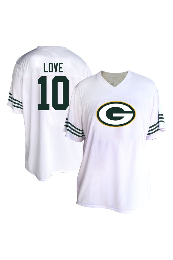 Women's Fanatics Jordan Love White Green Bay Packers Plus Size Fashion Jersey