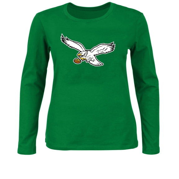 Women's Fanatics Kelly Green Philadelphia Eagles Plus Size Primary Logo Long Sleeve T-Shirt