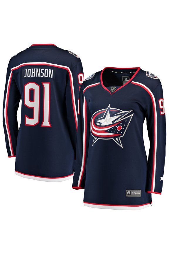 Women's Fanatics Kent Johnson Navy Columbus Blue Jackets Home Breakaway Player Jersey
