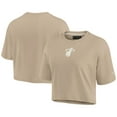 thumbnail image 1 of Women's Fanatics Khaki Miami Heat Elements Super Soft Boxy Cropped T-Shirt, 1 of 7