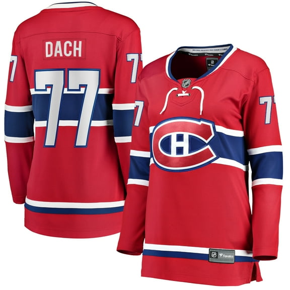 Women's Fanatics Kirby Dach Red Montreal Canadiens Home Breakaway Player Jersey