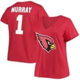 thumbnail image 1 of Women's Fanatics Kyler Murray Cardinal Arizona Cardinals Plus Size Name & Number V-Neck T-Shirt, 1 of 3