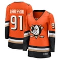 thumbnail image 1 of Women's Fanatics Leo Carlsson Orange Anaheim Ducks Home Breakaway Jersey, 1 of 1