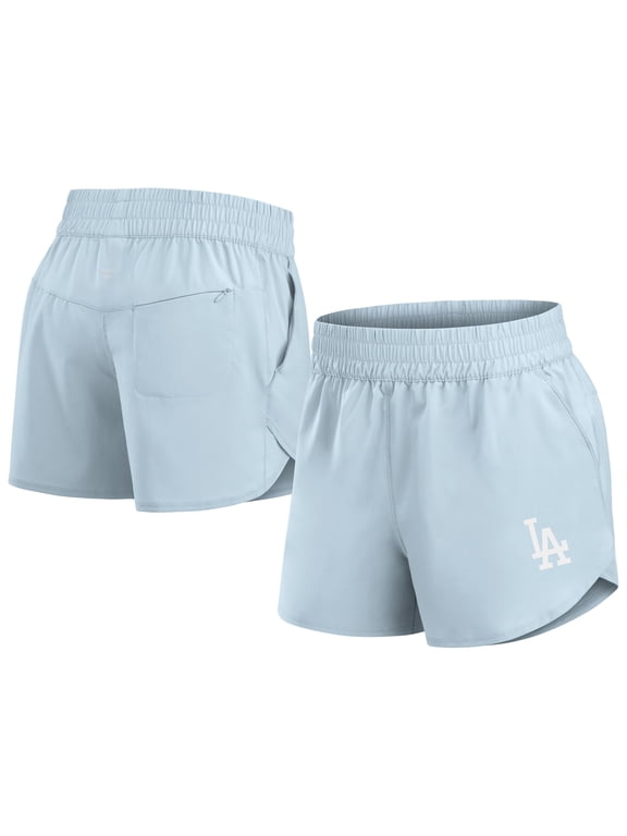 Women's Fanatics Light Blue Los Angeles Dodgers Studio Woven Vibe Shorts