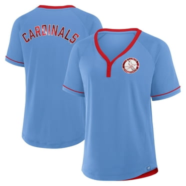 Women's Fanatics  Light Blue St. Louis Cardinals Cooperstown Collection League Diva V-Neck T-Shirt
