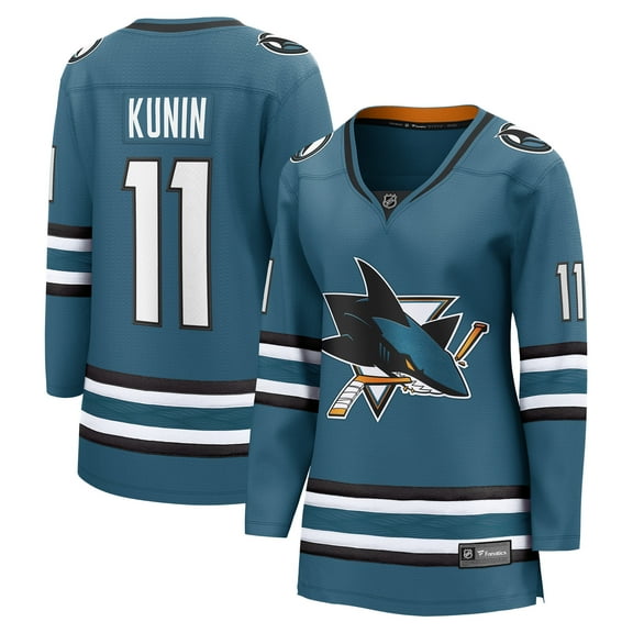 Women's Fanatics Luke Kunin Teal San Jose Sharks Home Breakaway Player Jersey