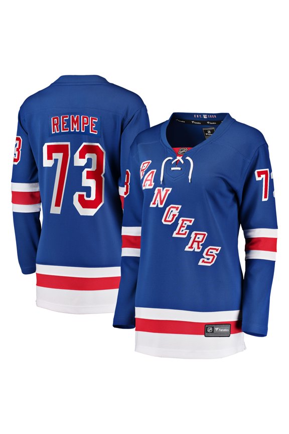 Women's Fanatics Matt Rempe Blue New York Rangers Home Breakaway Jersey
